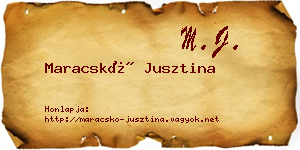 Maracskó Jusztina névjegykártya